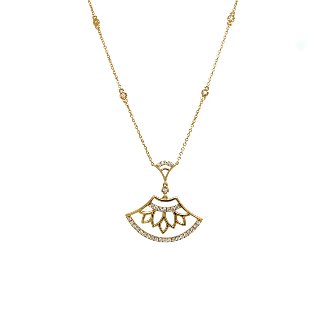 18K Yellow Gold Diamond Necklace