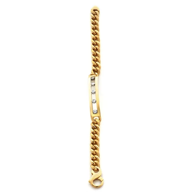 18K Yellow Gold Diamond Men’s Bracelet