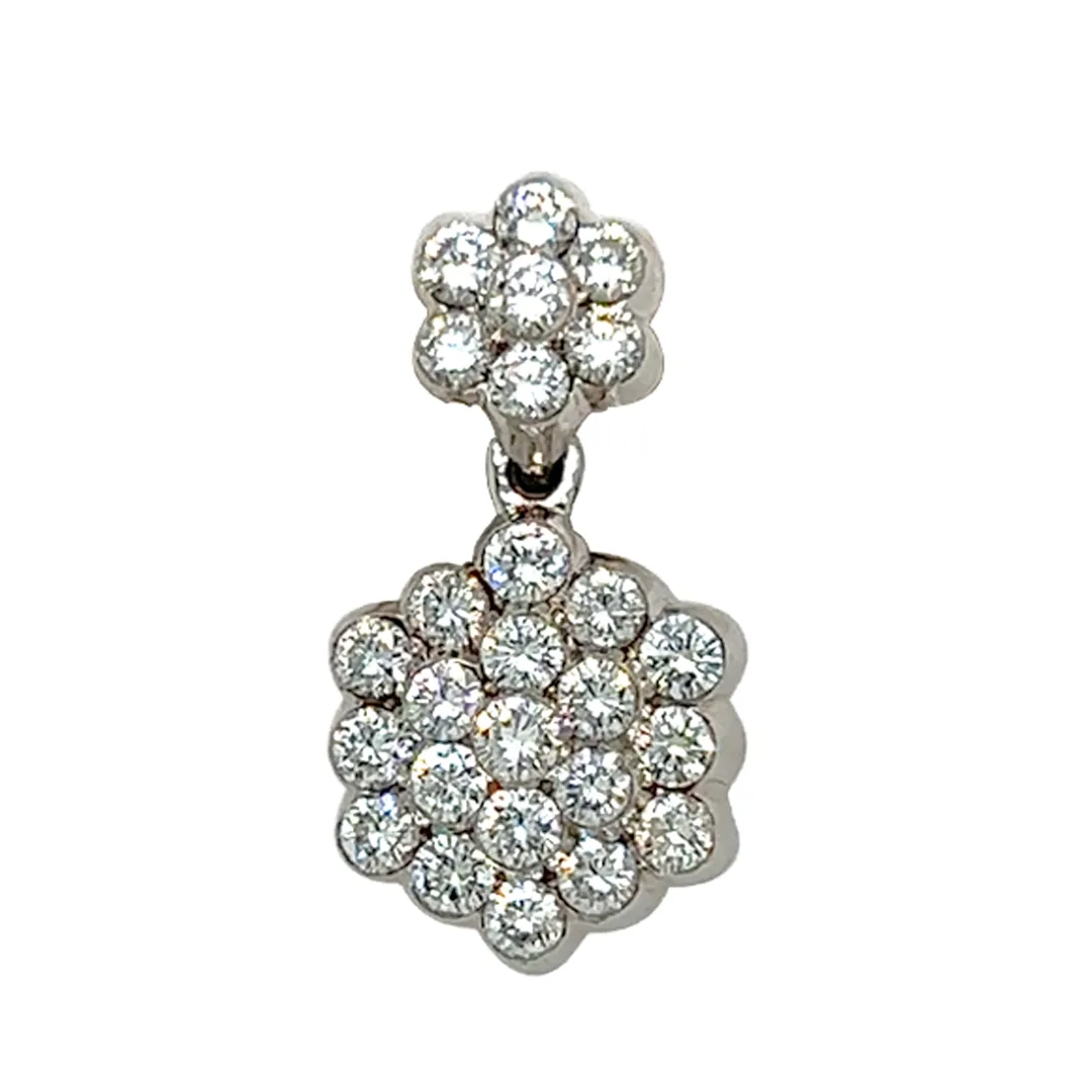 18K White Gold Diamond Pendant