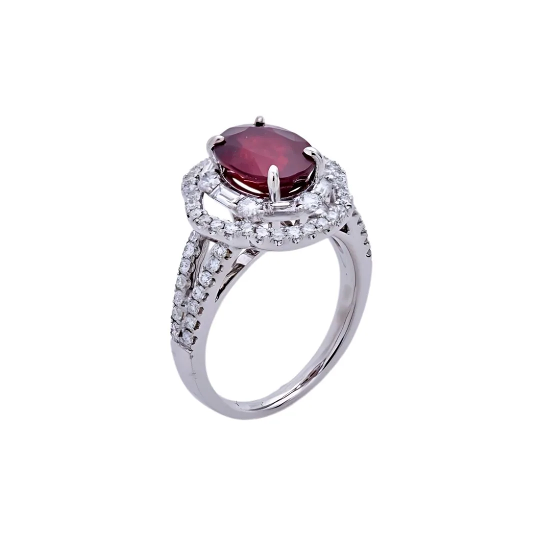 18K White Gold Ruby Ring