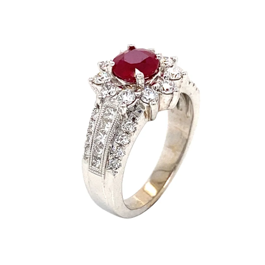 18K White Gold Ruby Ring