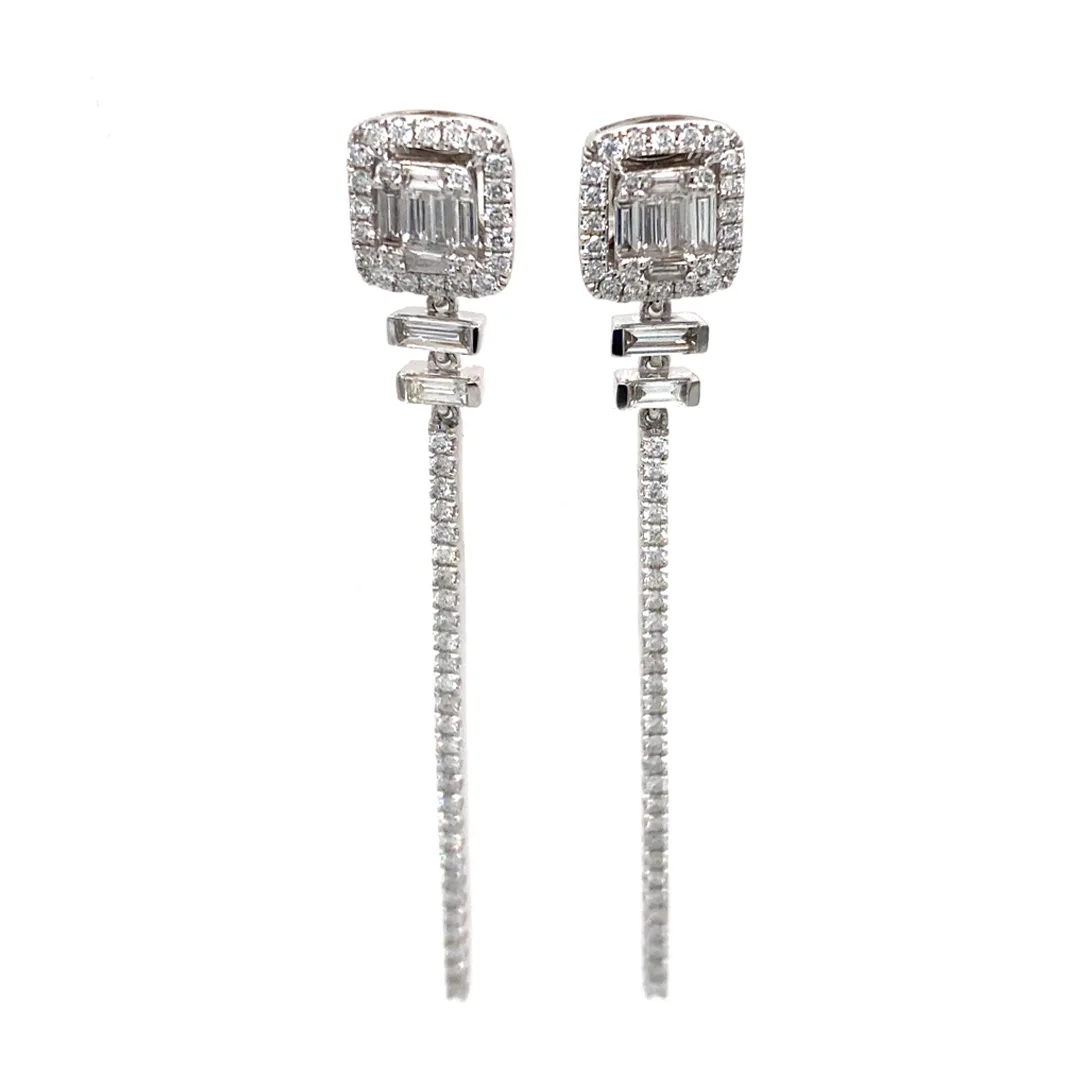 18K White Gold Diamond Earrings