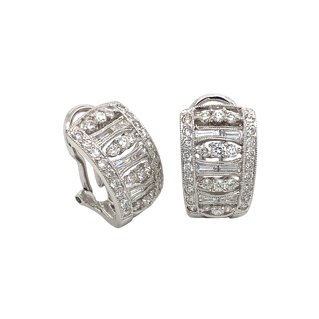 18K White Gold Diamond Earrings