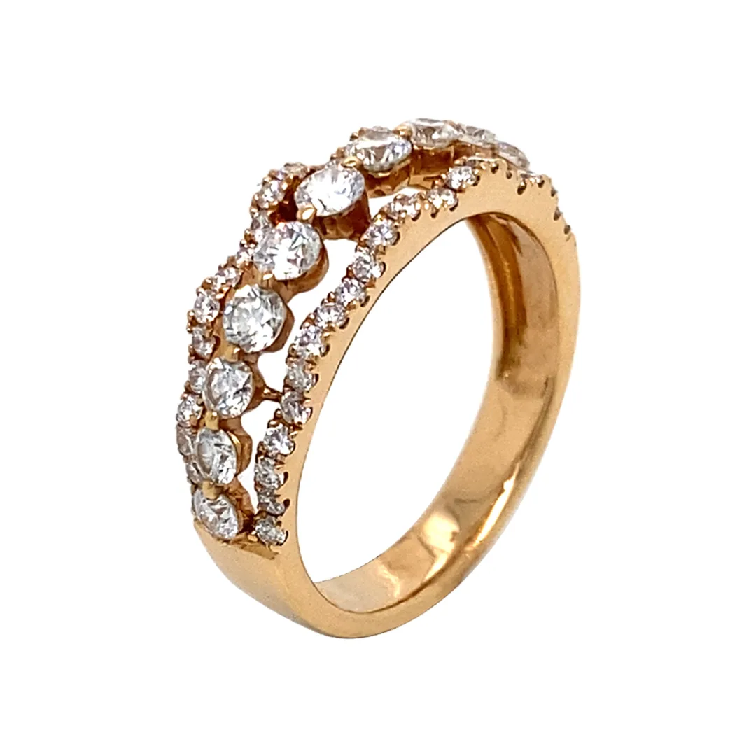 18K Rose Gold Diamond Band