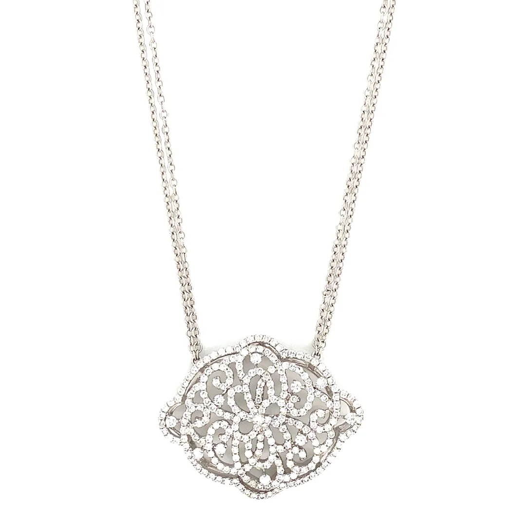 18K White Gold Diamond Necklace