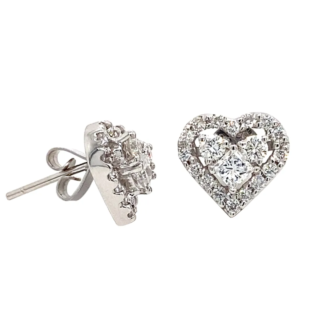 18K White Gold Diamond Earrings