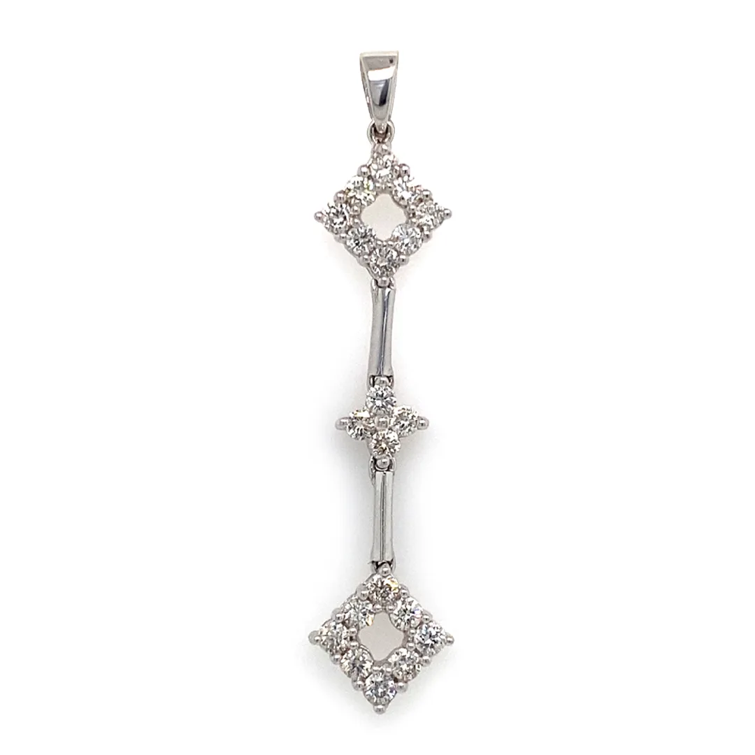 18K White Gold Diamond Pendant