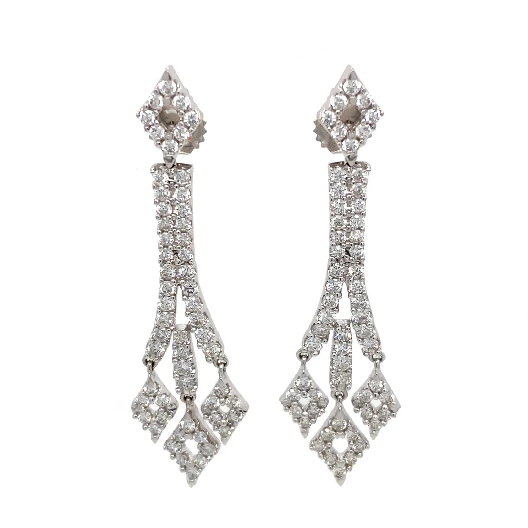 18K White Gold Diamond Earrings