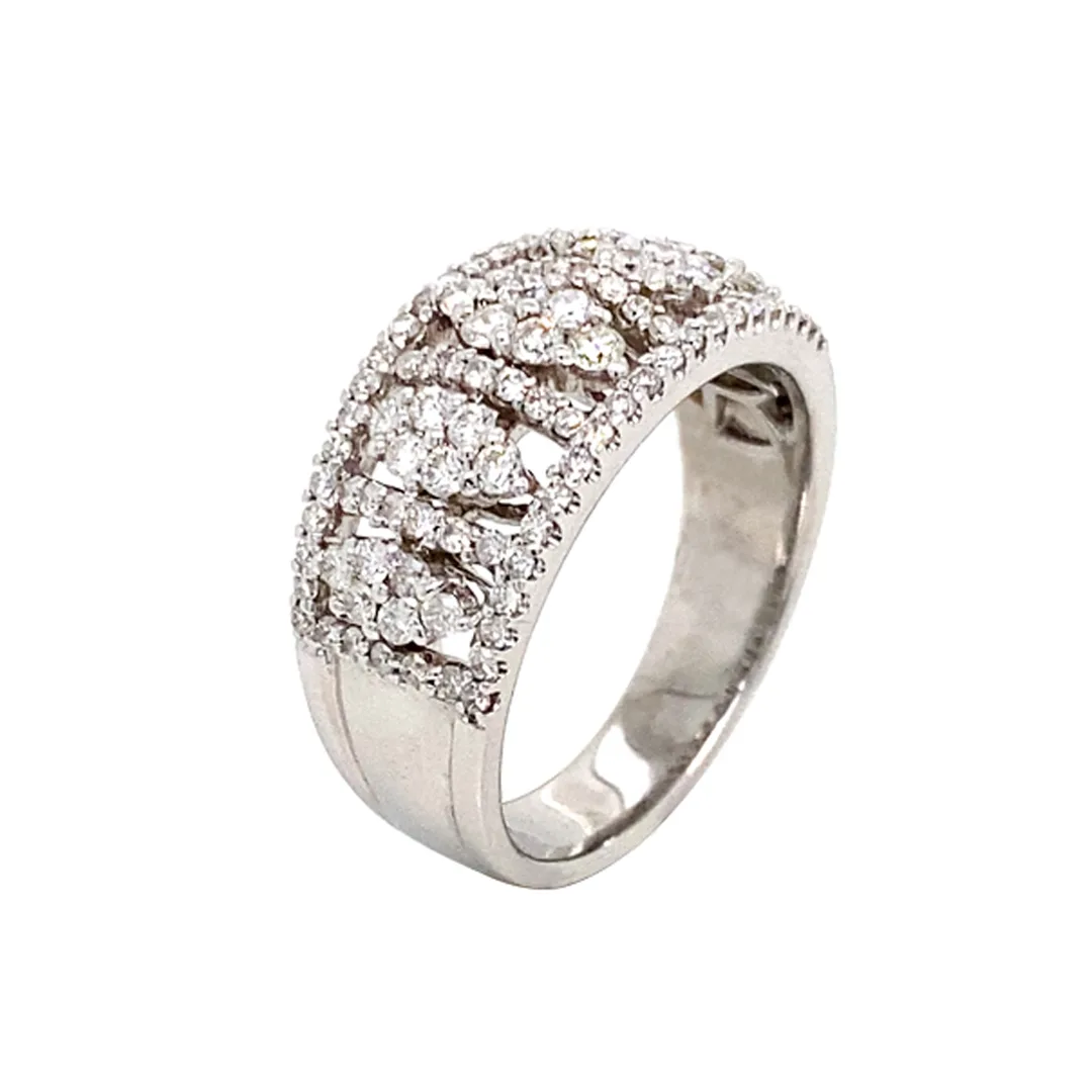 18K White Gold Diamond Band