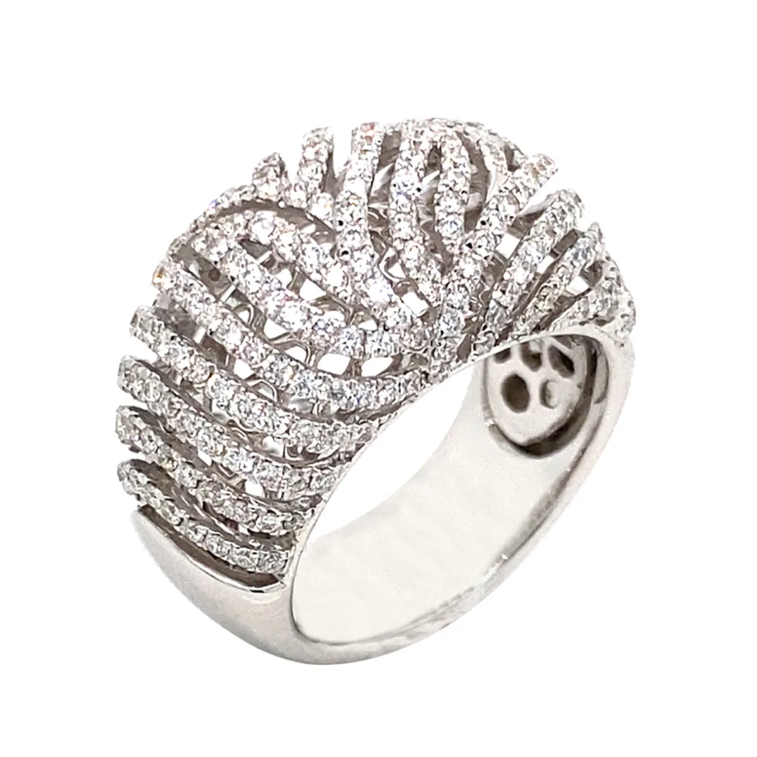 18K White Gold Diamond Band