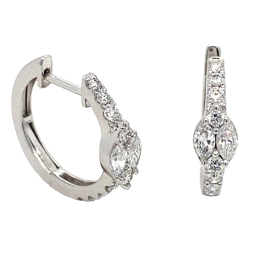 18K White Gold Diamond Earrings