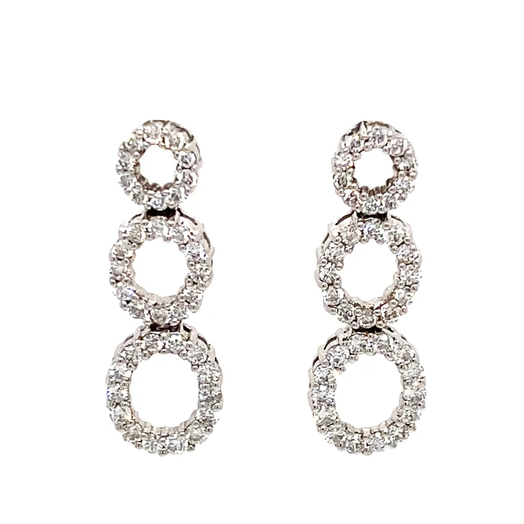 18K White Gold Diamond Earrings