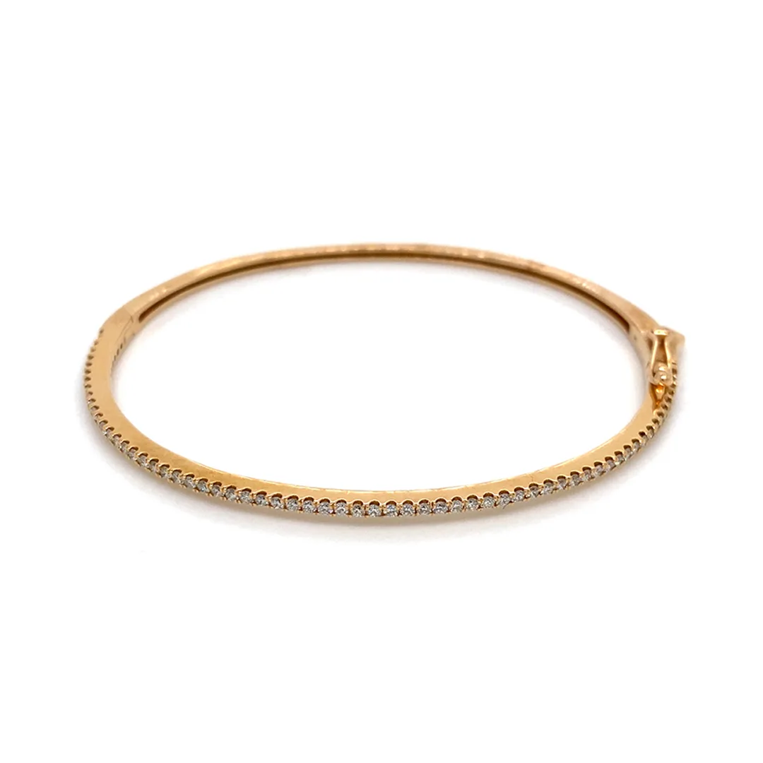 18K Rose Gold Diamond Bangle