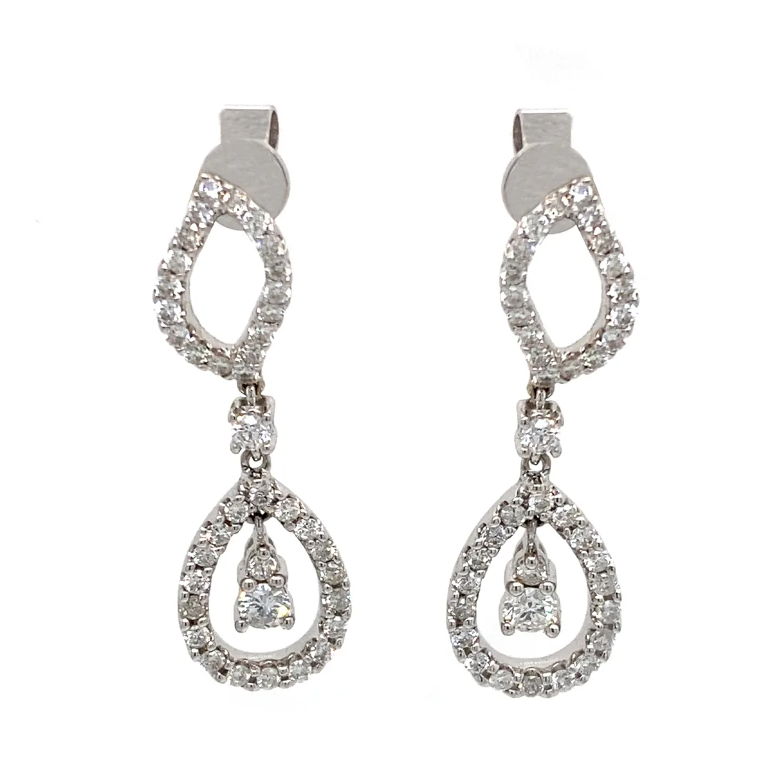 18K White Gold Diamond Earrings