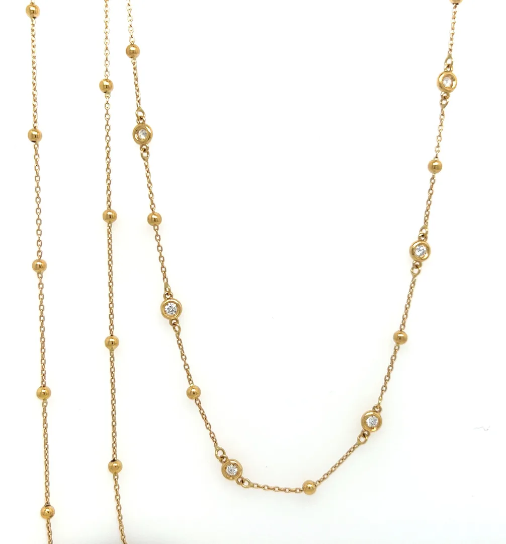 18K Yellow Gold Diamond Necklace