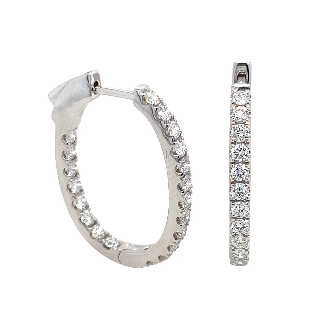 18K White Gold Diamond Earrings