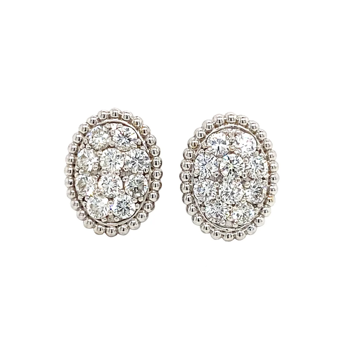 18K White Gold Diamond Earrings