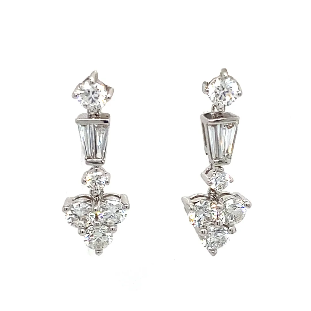 18K White Gold Diamond Earrings