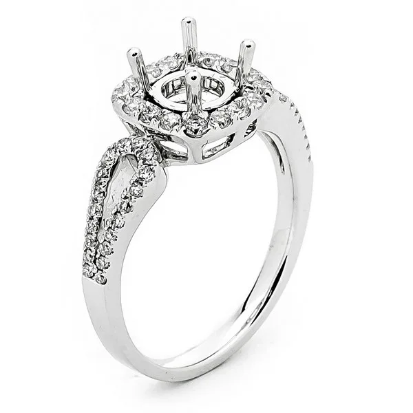 18K White Gold Diamond Semi Mount Ring