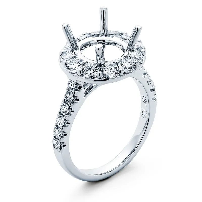 18K White Gold Diamond Semi Mount Ring