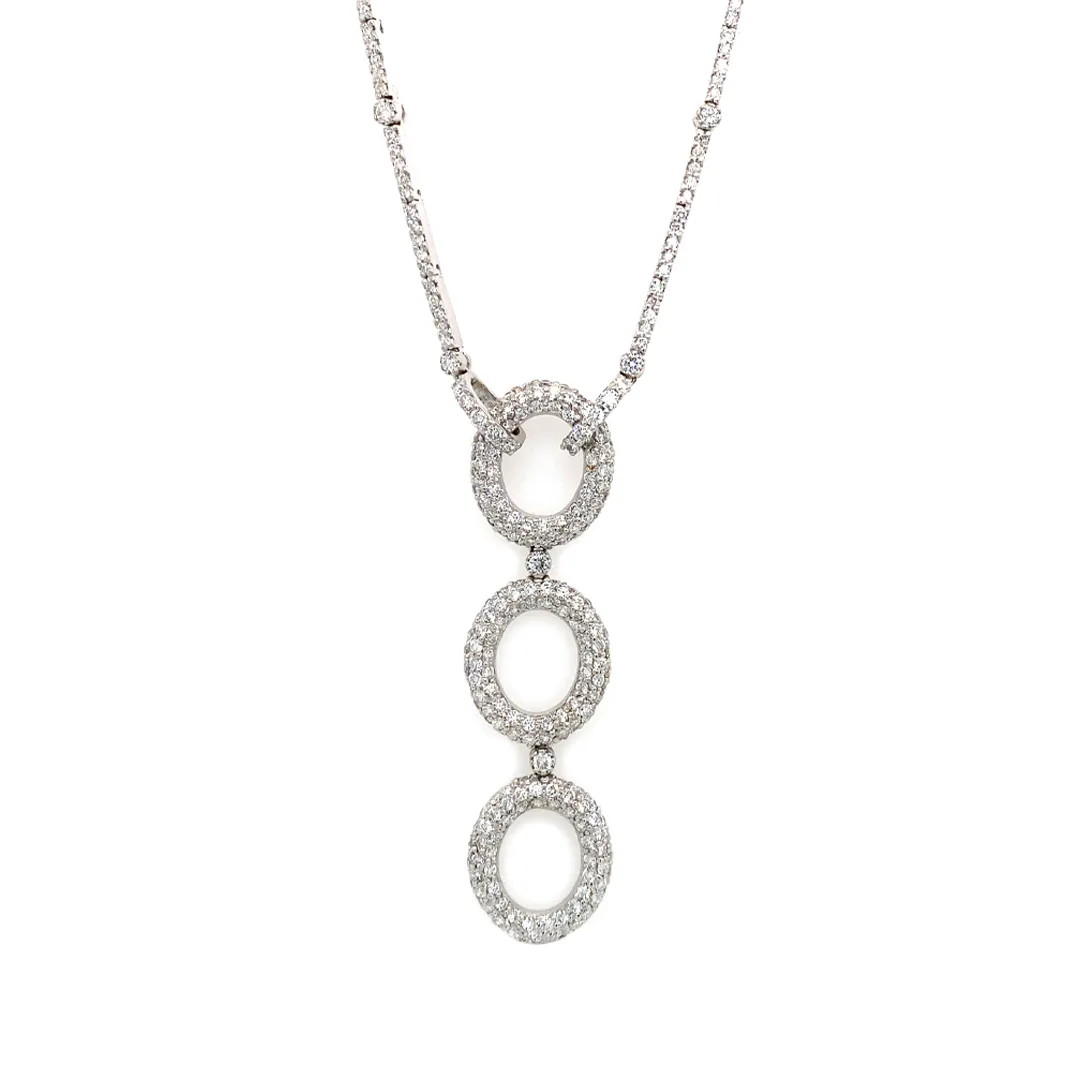 18K White Gold Diamond Necklace
