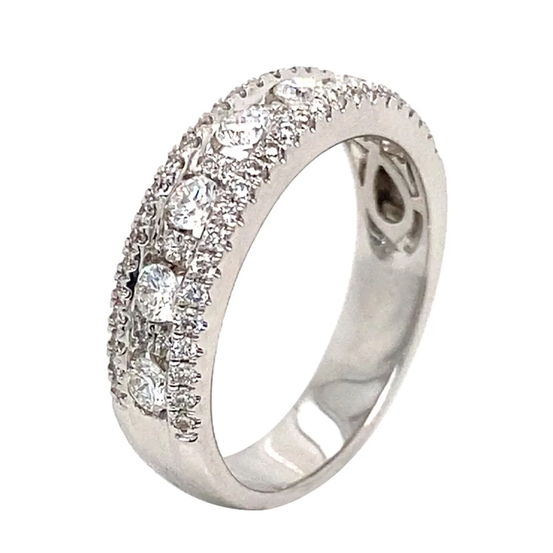18K White Gold Diamond Band