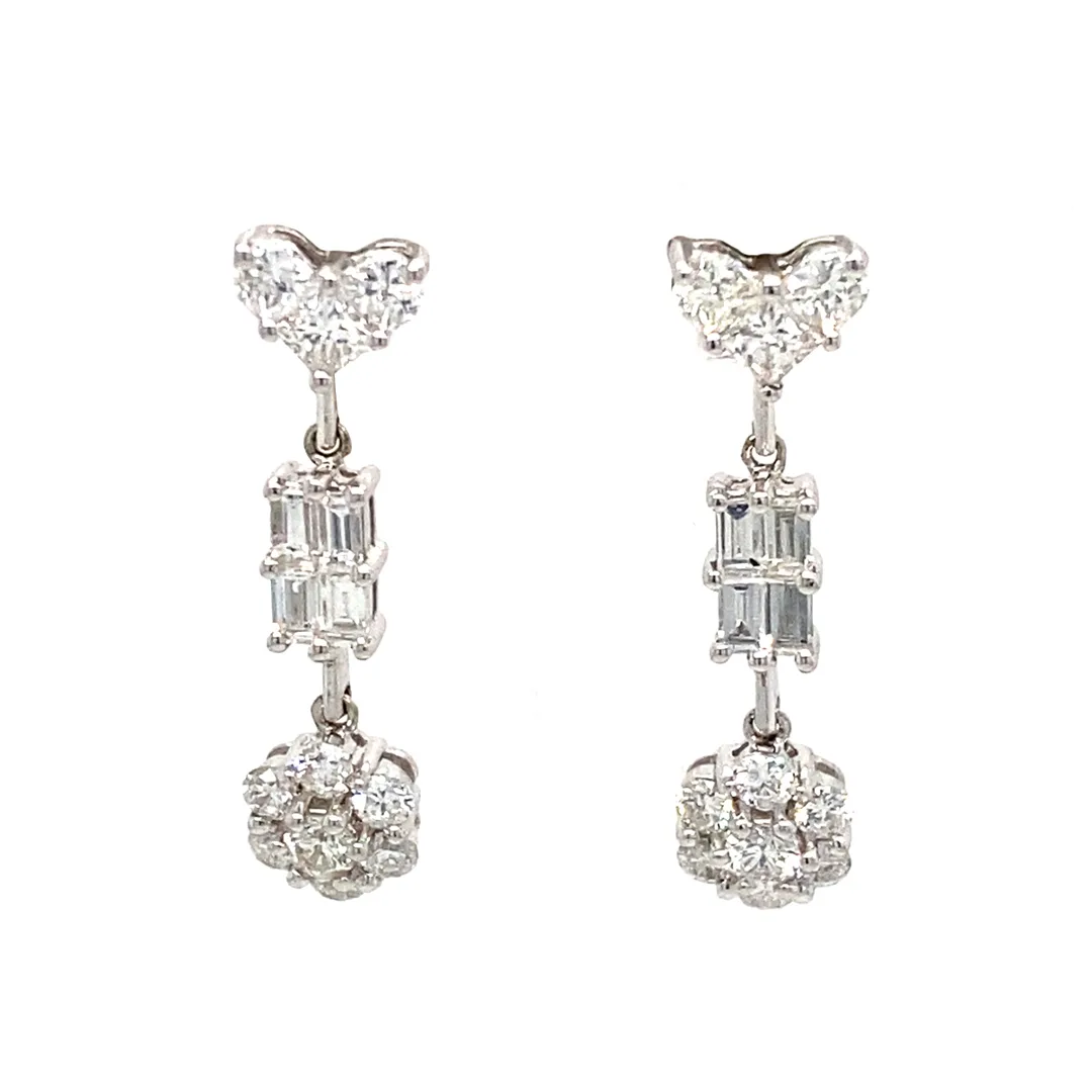 18K White Gold Diamond Earrings
