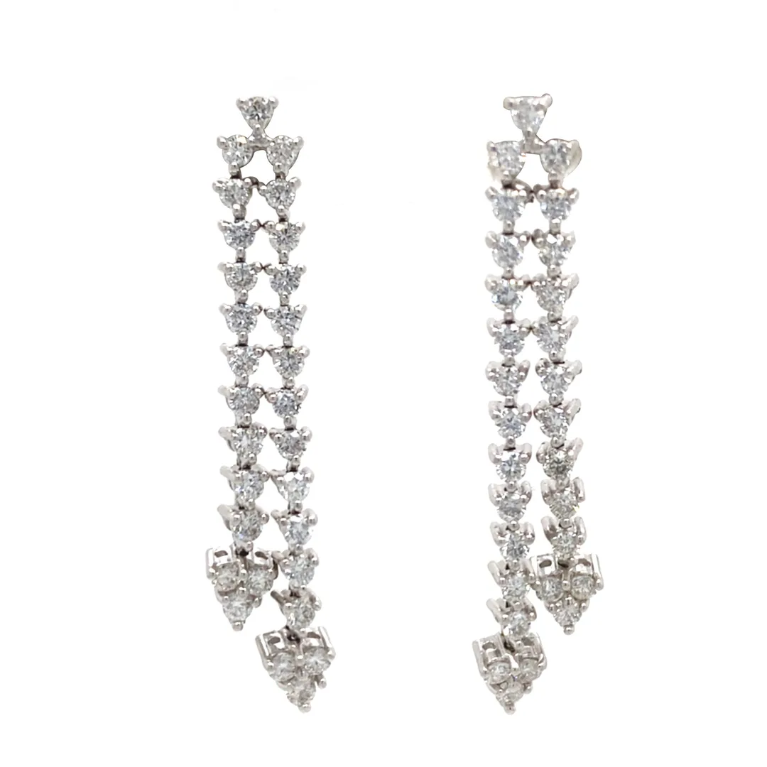 18K White Gold Diamond Earrings