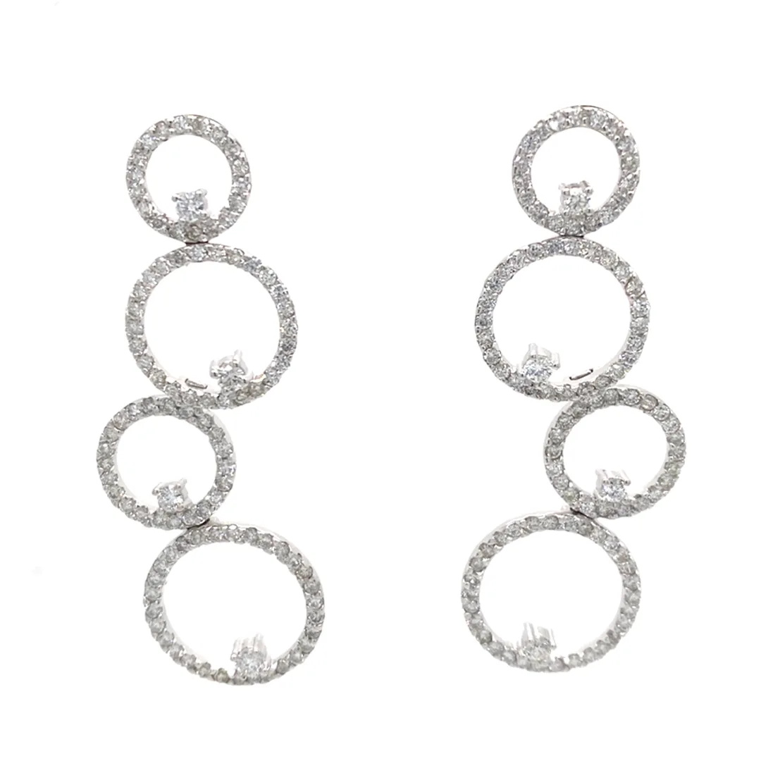 18K White Gold Diamond Earrings