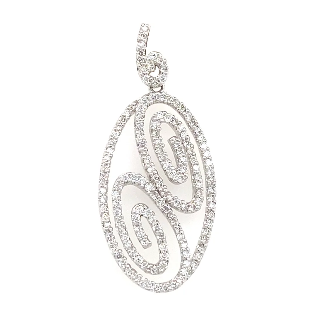 18K White Gold Diamond Pendant