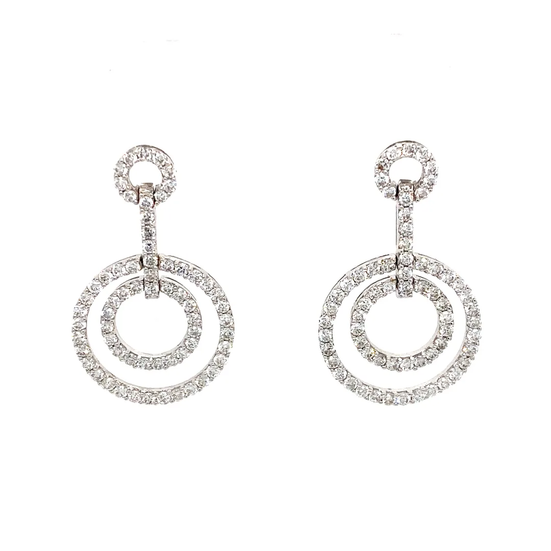 18K White Gold Diamond Earrings