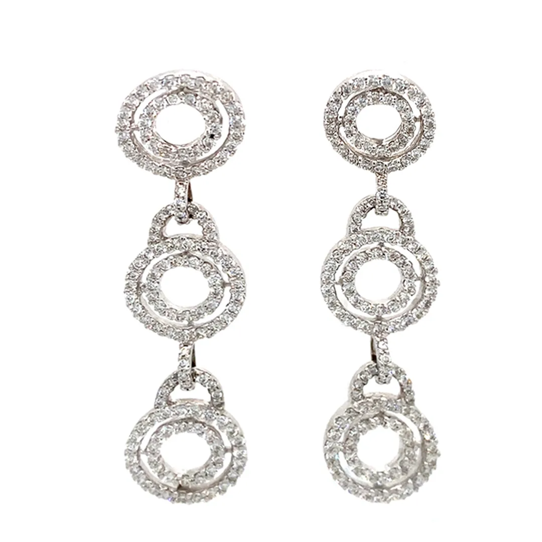 18K White Gold Diamond Earrings