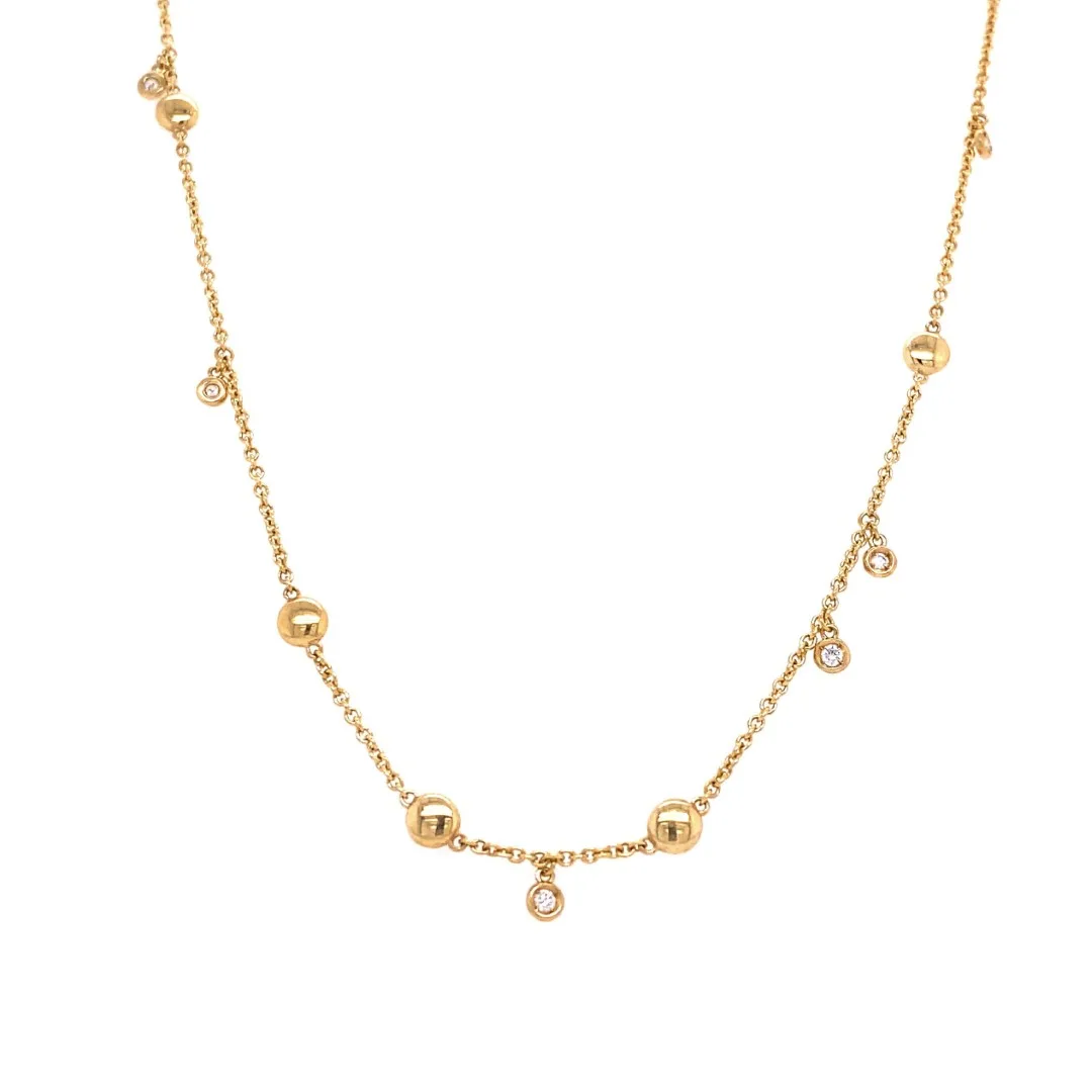 18K Yellow Gold Diamond Necklace