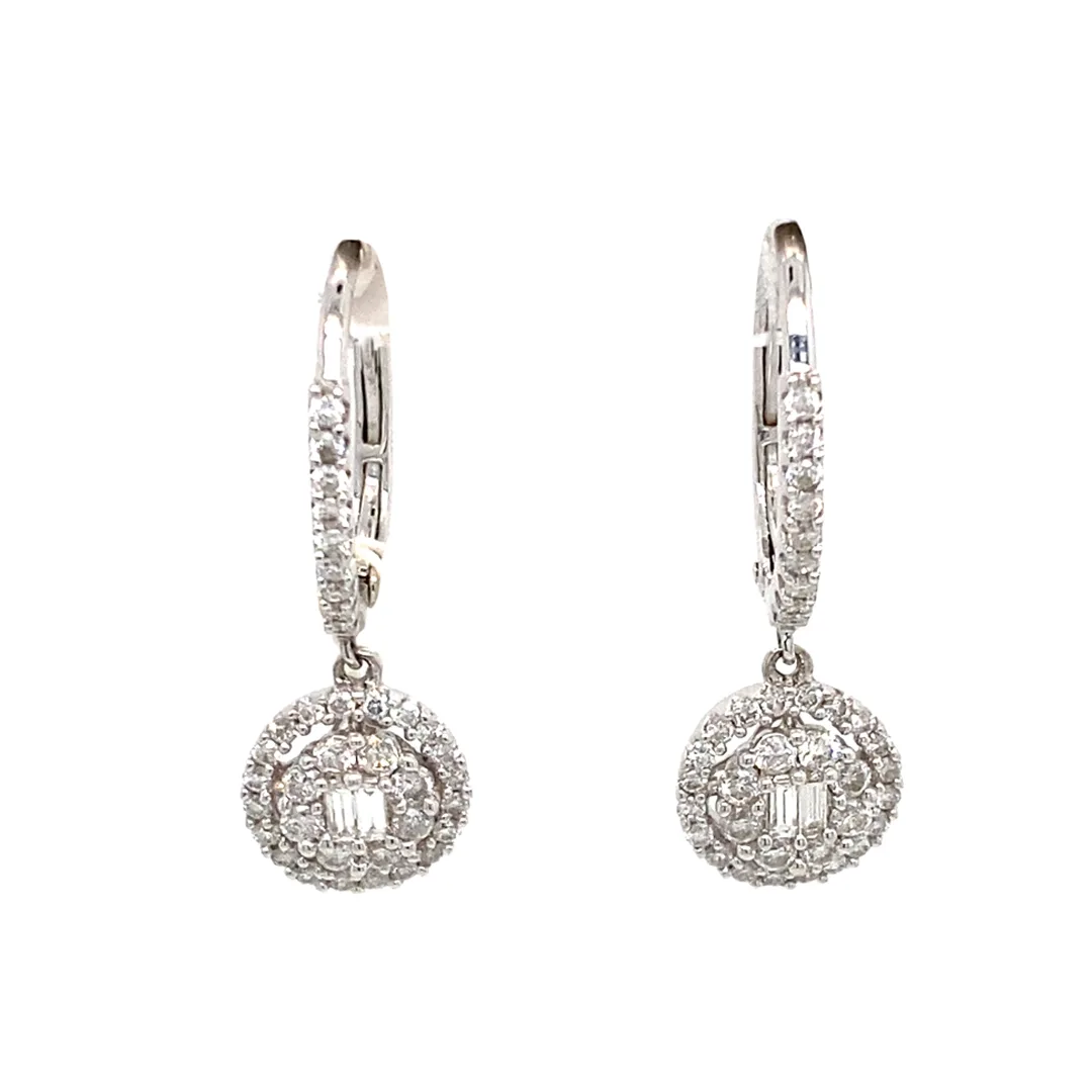 18K White Gold Diamond Earrings
