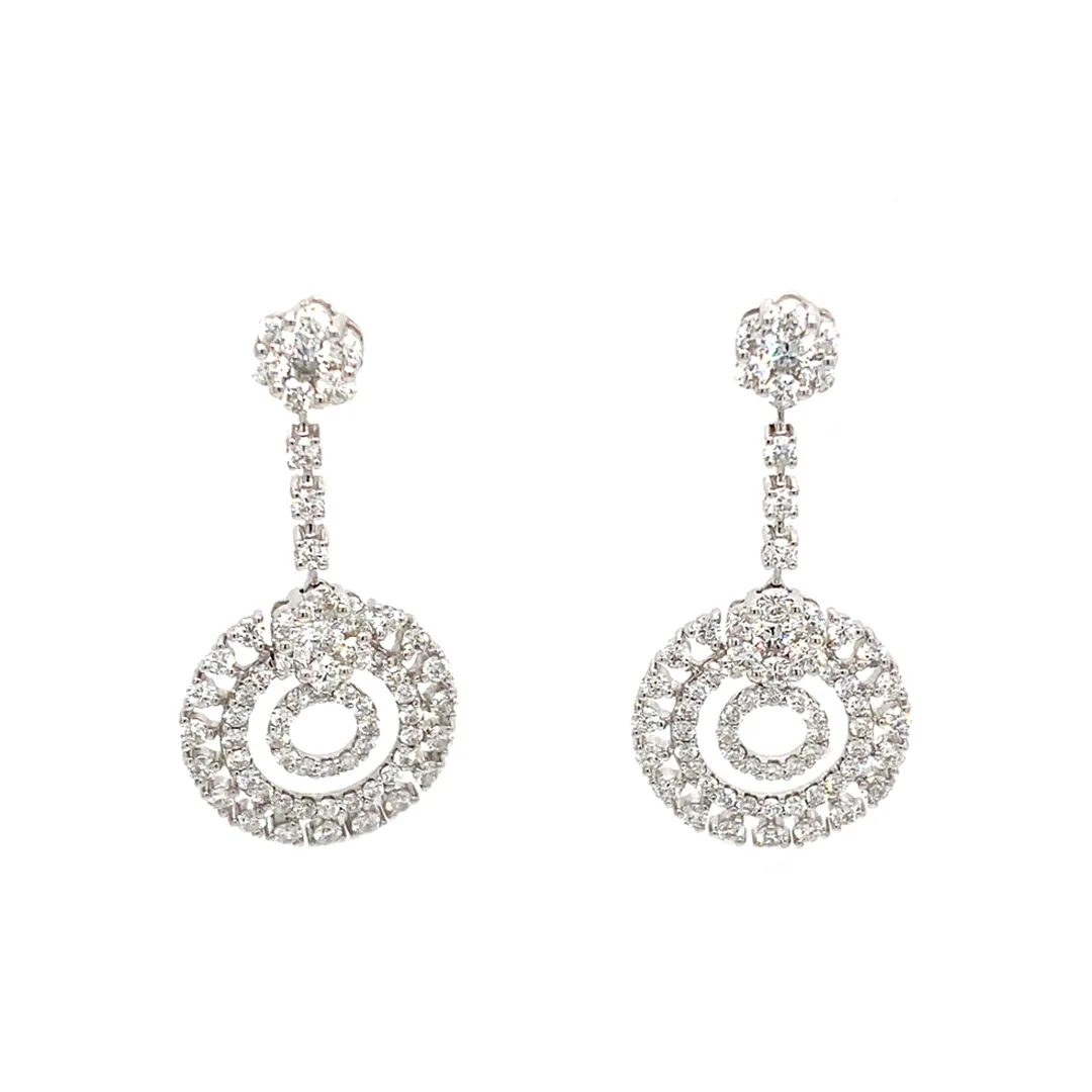 18K White Gold Diamond Earrings