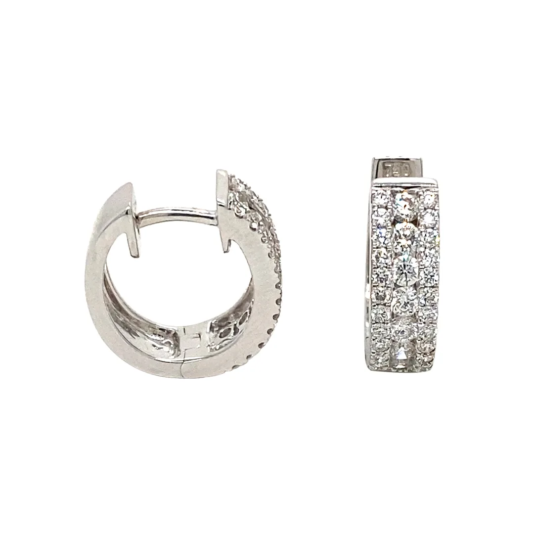 18K White Gold Huggie Earrings