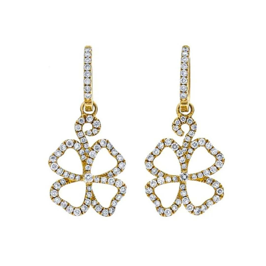 18K Yellow Gold Diamond Earrings