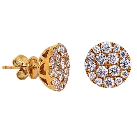 18K Yellow Gold Diamond Earrings