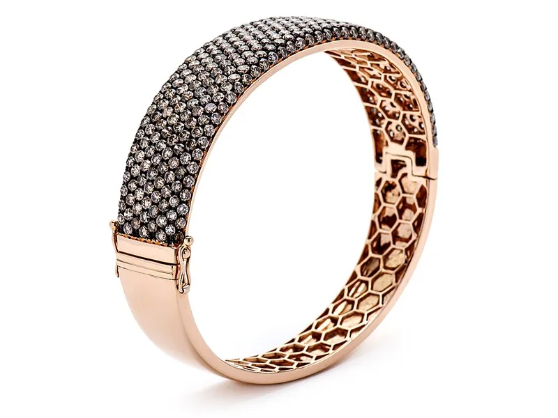 18K Rose Gold Diamond Bangle