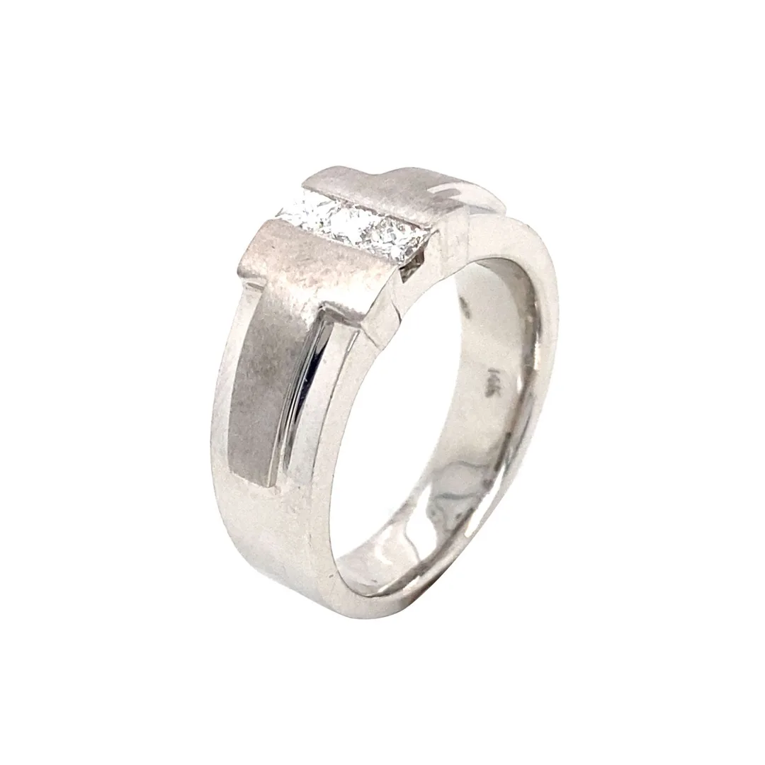 14K White Gold Diamond Men’s Ring