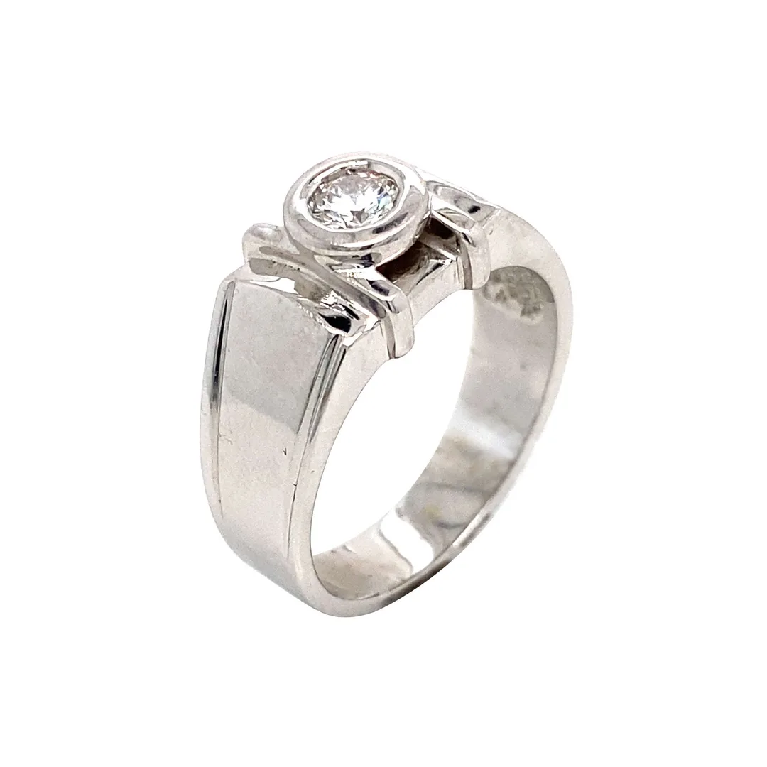 18K White Gold Diamond Men’s Ring