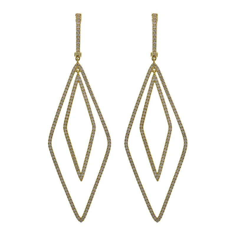 18K Yellow Gold Diamond Earrings