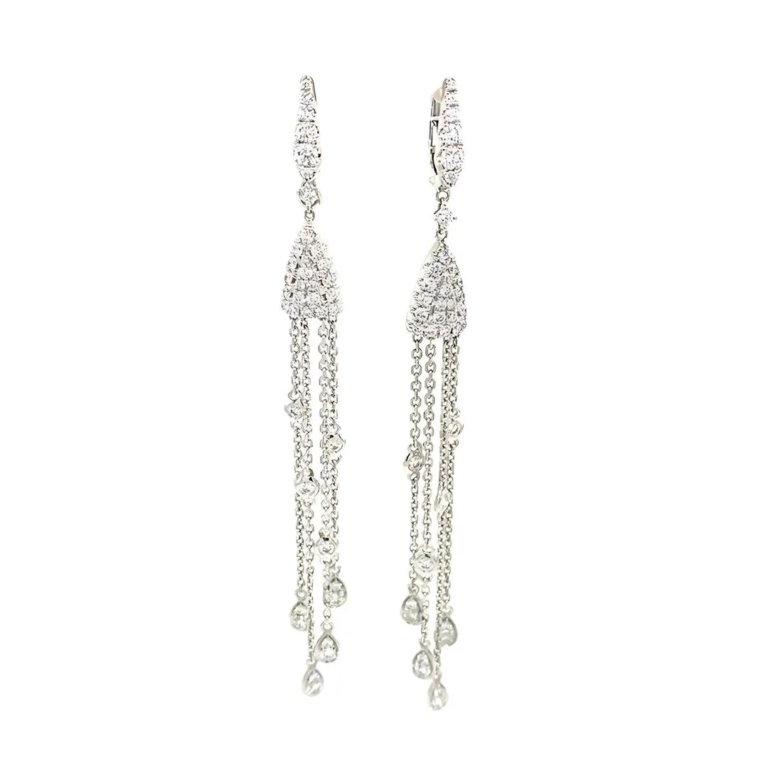 18K White Gold Diamond Earrings