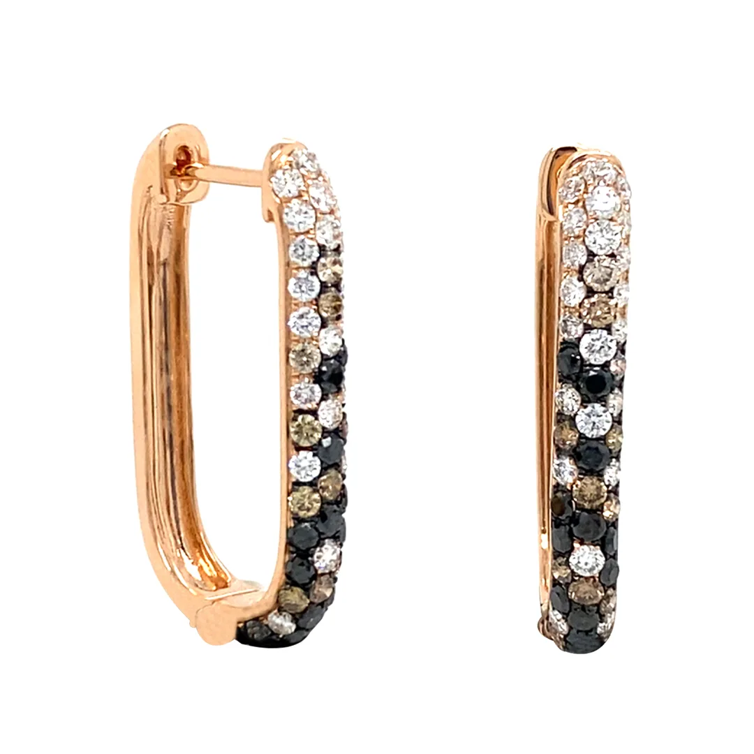 18K Rose Gold Black Diamond Earrings