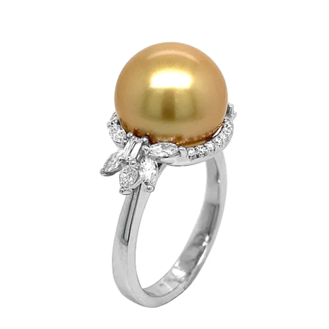 18K White Gold Pearl Ring