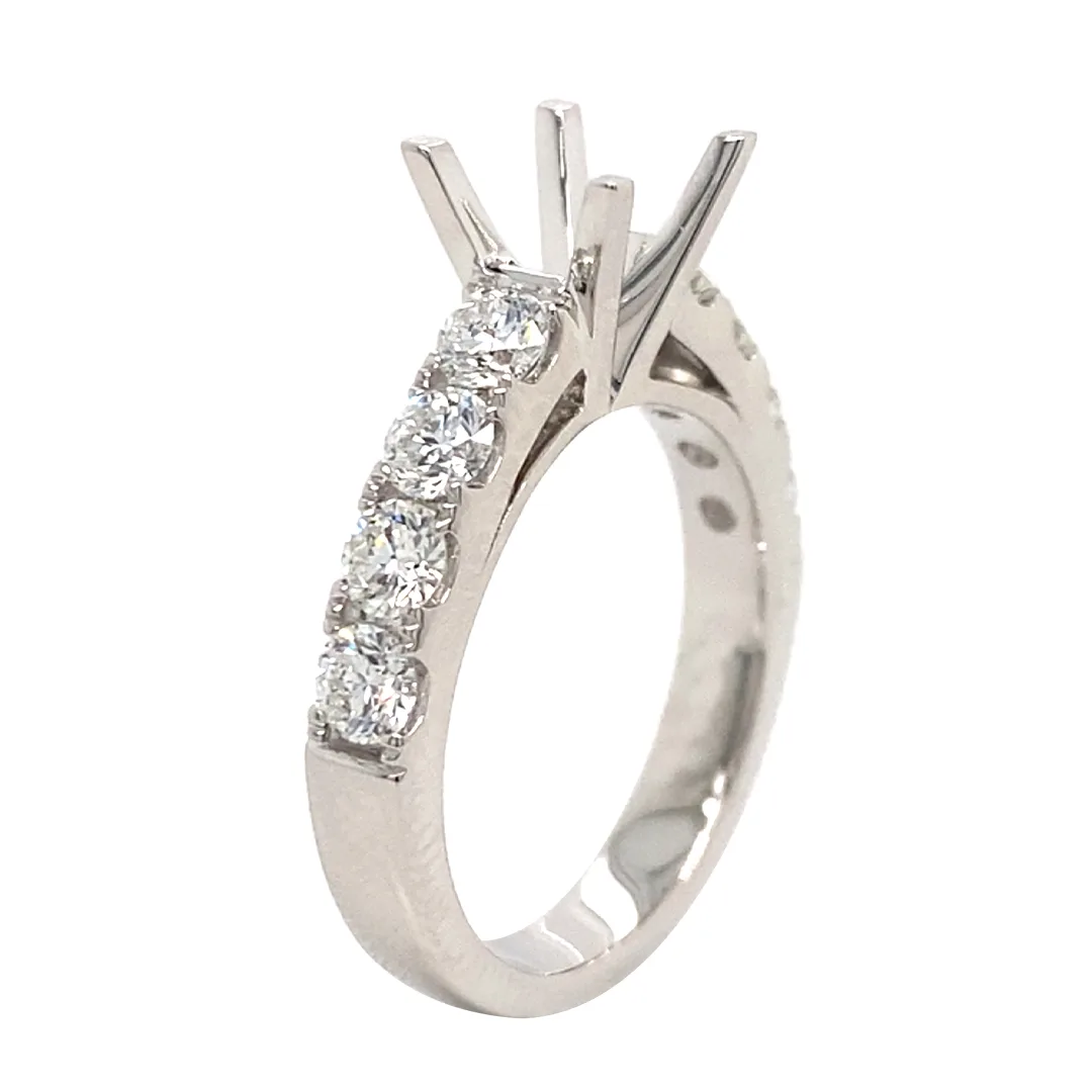 18K White Gold Semi Mount Ring