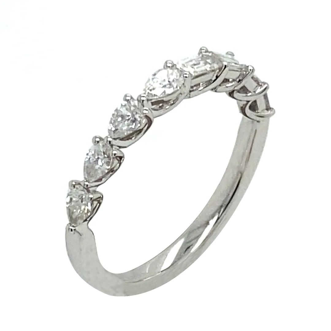 18K White Gold Diamond Band