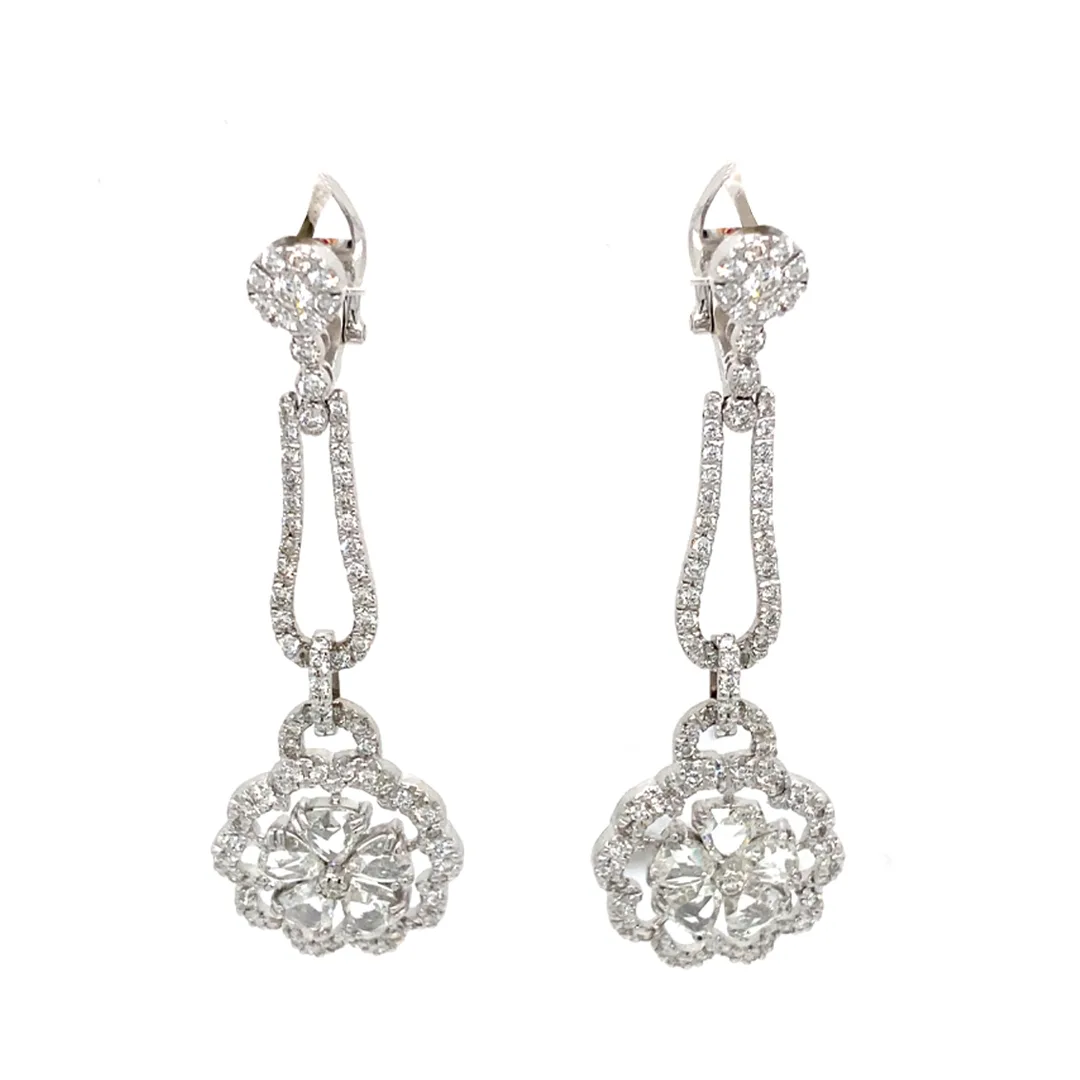 18K White Gold Diamond Earrings