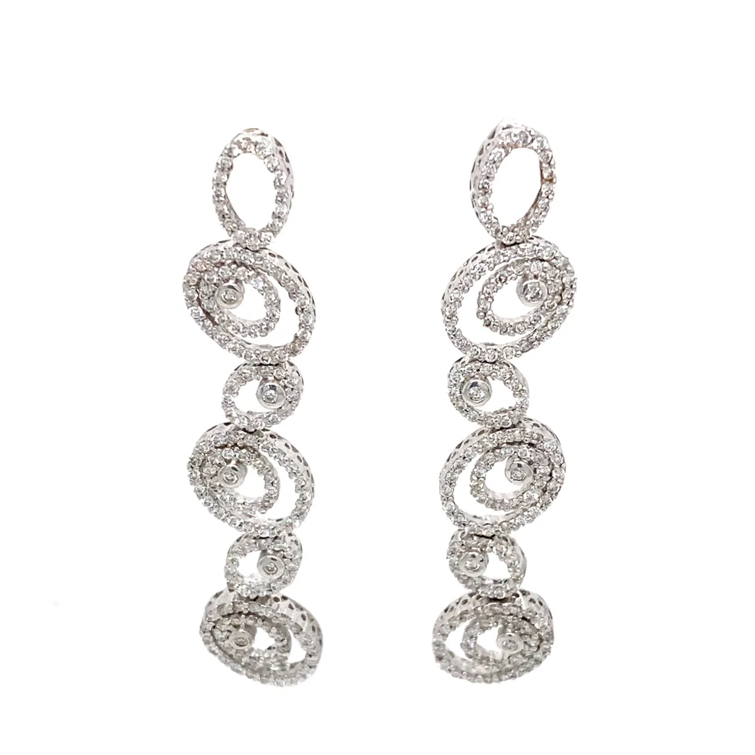 18K White Gold Diamond Earrings
