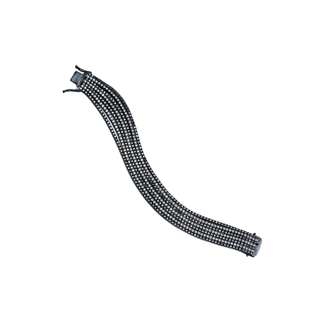 18K Black Rhodium Diamond Bracelet